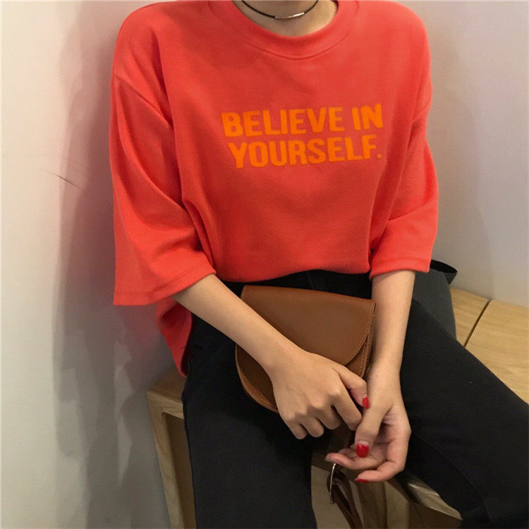 Real price ~ tested loose and thin printed short sleeve T-shirt