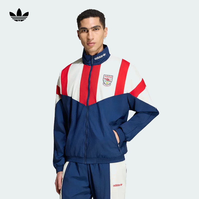 Adidas阿迪达斯三叶草阿森纳足球服运动休闲复古宽松夹克外套球衣图片