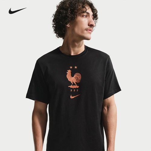 Nike耐克法国队足球短袖2026世界杯夏季纯棉圆领T恤男IH2181-010
