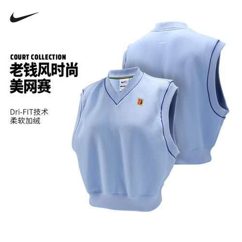 Nike耐克Court Collection美网百搭针织运动网球背心女子无袖上衣