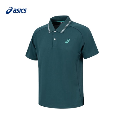 Asics亚瑟士网球服男26新款网球POLO衫翻领上衣短袖2041A381-300