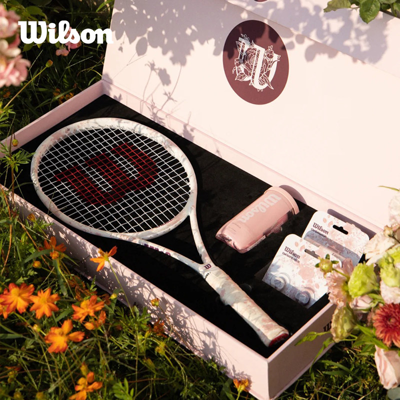 Wilson威尔胜网球拍花卉礼盒新款女生初学进阶球拍玫瑰粉色球拍
