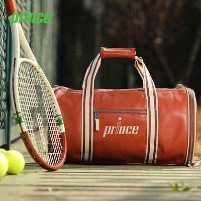 Prince王子网球包新款男女复古单肩手提休闲旅行圆水桶包内置鞋仓