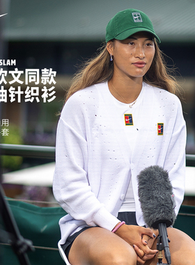 Nike耐克网球服25年新款温网男女V领针织开衫外套春秋薄款IB7754