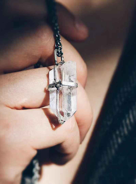 银项链 闪灵水晶原石吊坠/末日微光/musa独立设计/废土朋克风