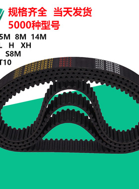 橡胶同步带皮带HTDS3M5M8MXLXH双面齿轮齿形传动带聚氨酯钢丝开口