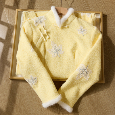 忆南栀黄色旗袍2025新款修身收腰