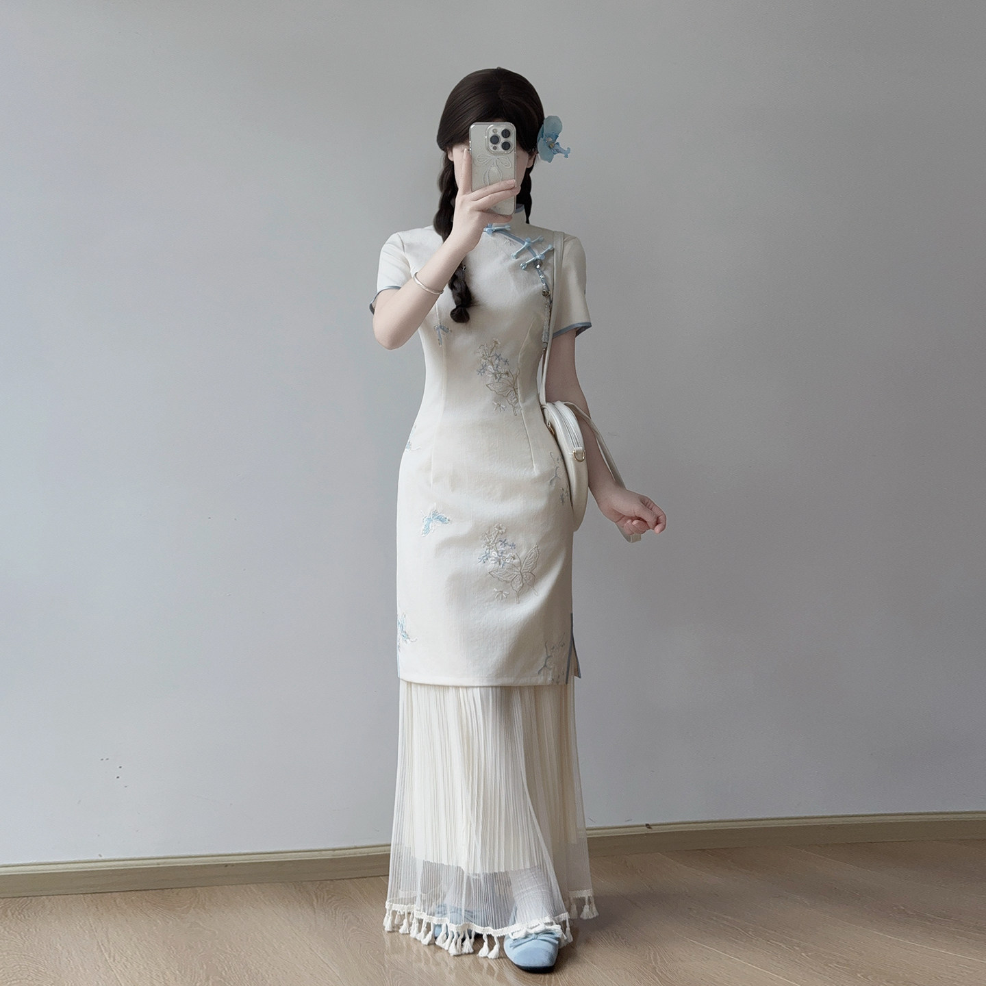 新中式掐腰小个子旗袍高端大气女图片