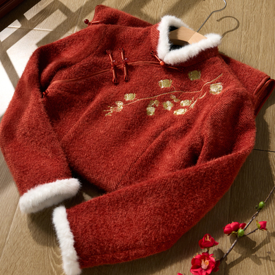 忆南栀红色旗袍2025新款订婚冬装