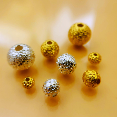 999纯银车花圆球散珠隔珠DIY配件