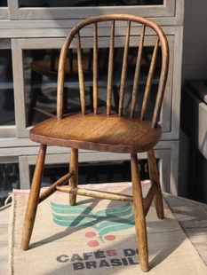 美式 北欧法式 家具圆背温莎餐椅子中古复古做旧橡木莫妮卡家具