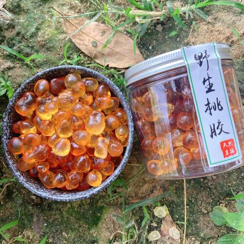 无杂质农家自摘阳山野生桃胶天然