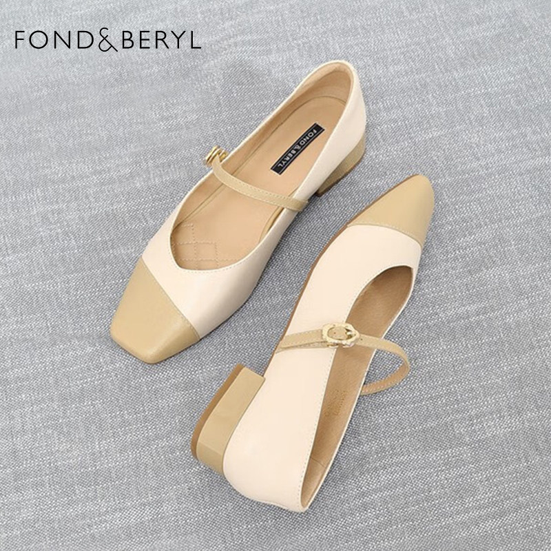 Fondberyl/菲伯丽尔春秋羊皮一字扣带低跟玛丽珍单鞋女FB31111079,女鞋,玛丽珍鞋,淘宝优惠券,粉丝福利购,淘宝优惠卷