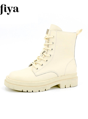 Safiya/索菲娅秋冬新款圆头系带马丁靴厚底英伦短靴女SF04116172