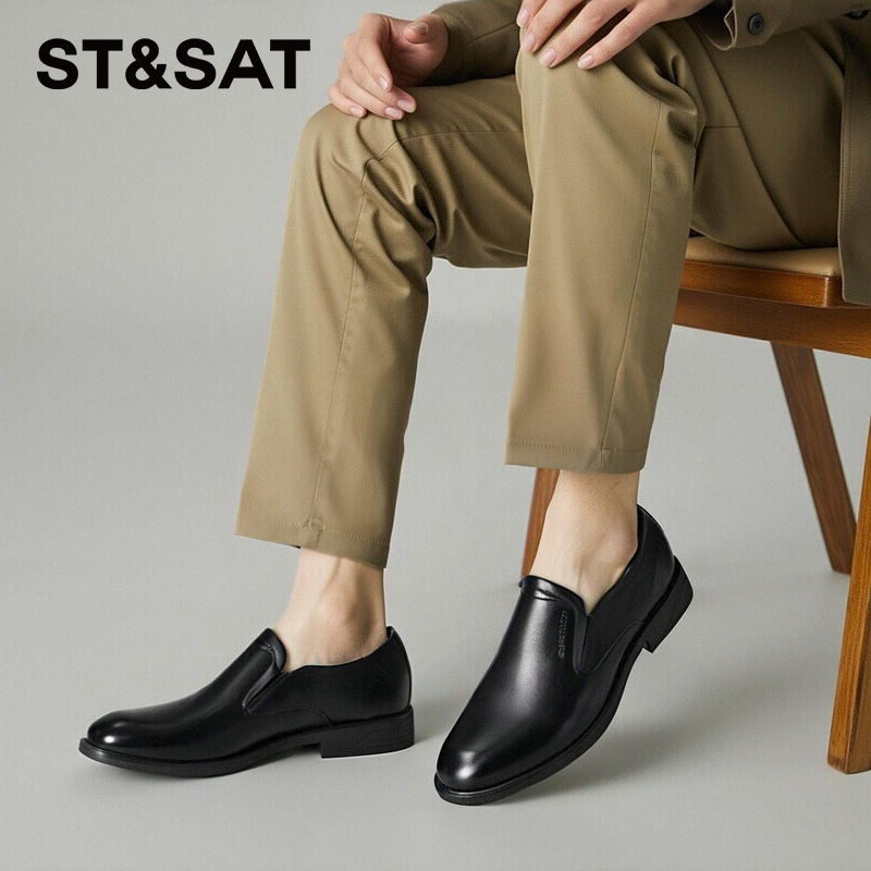 星期六商务通勤一脚蹬男士皮鞋