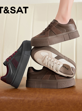 St&Sat/星期六春秋复古德训鞋厚底增高运动休闲单鞋女SSC3112CH7