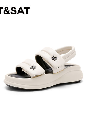 St&Sat/星期六夏季厚底露趾凉鞋增高魔术贴休闲凉鞋女SSC2115B60