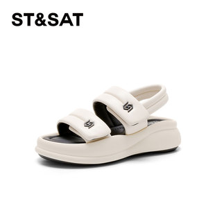 增高魔术贴休闲凉鞋 厚底露趾凉鞋 女SSC2115B60 星期六夏季 St&Sat