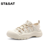 一脚蹬圆头凉鞋 St&Sat 星期六春夏厚底增高老爹鞋 女SS32114E51