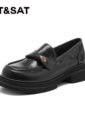 St&Sat/星期六春秋复古玫瑰乐福鞋圆头粗跟JK乐福鞋女SSD2112CJU