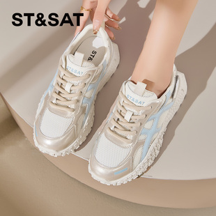 休闲单鞋 系带老爹鞋 女SSD2112W26 星期六春秋厚底德训鞋 St&Sat