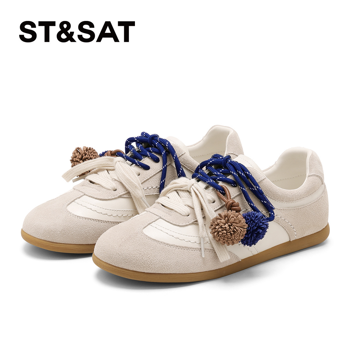 星期六复古薄底休闲德训鞋