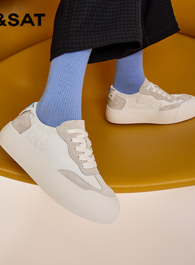 St&Sat/星期六春秋芭蕾德训鞋系带厚底增高休闲鞋女SS33112E46