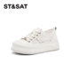 系带厚底增高运动休闲鞋 St&Sat 星期六春秋小白鞋 女SSC2112C6K