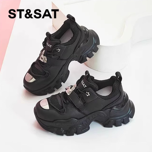 星期六舒适透气时尚百搭老爹鞋女