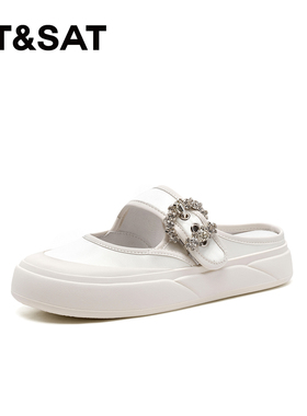 St&Sat/星期六春秋水钻穆勒鞋厚底一脚蹬包头半拖鞋女SSC2114C1S