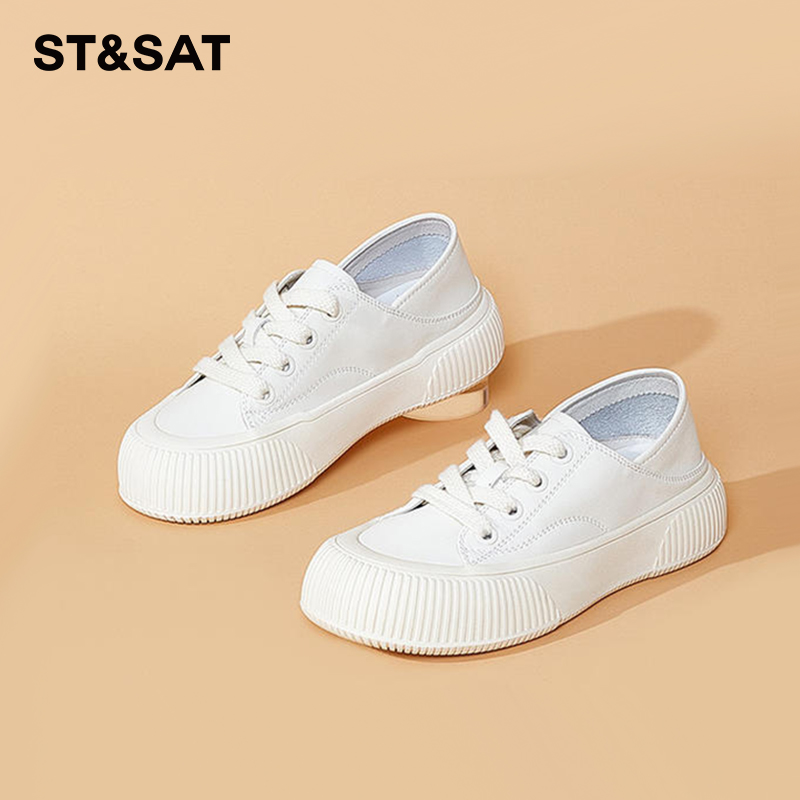 星期六厚底系带踩脚两穿单鞋女