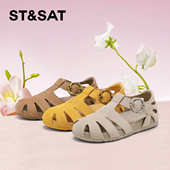 St&Sat 女SSD2115W0B 软底一字带罗马凉鞋 星期六夏季 休闲猪笼鞋