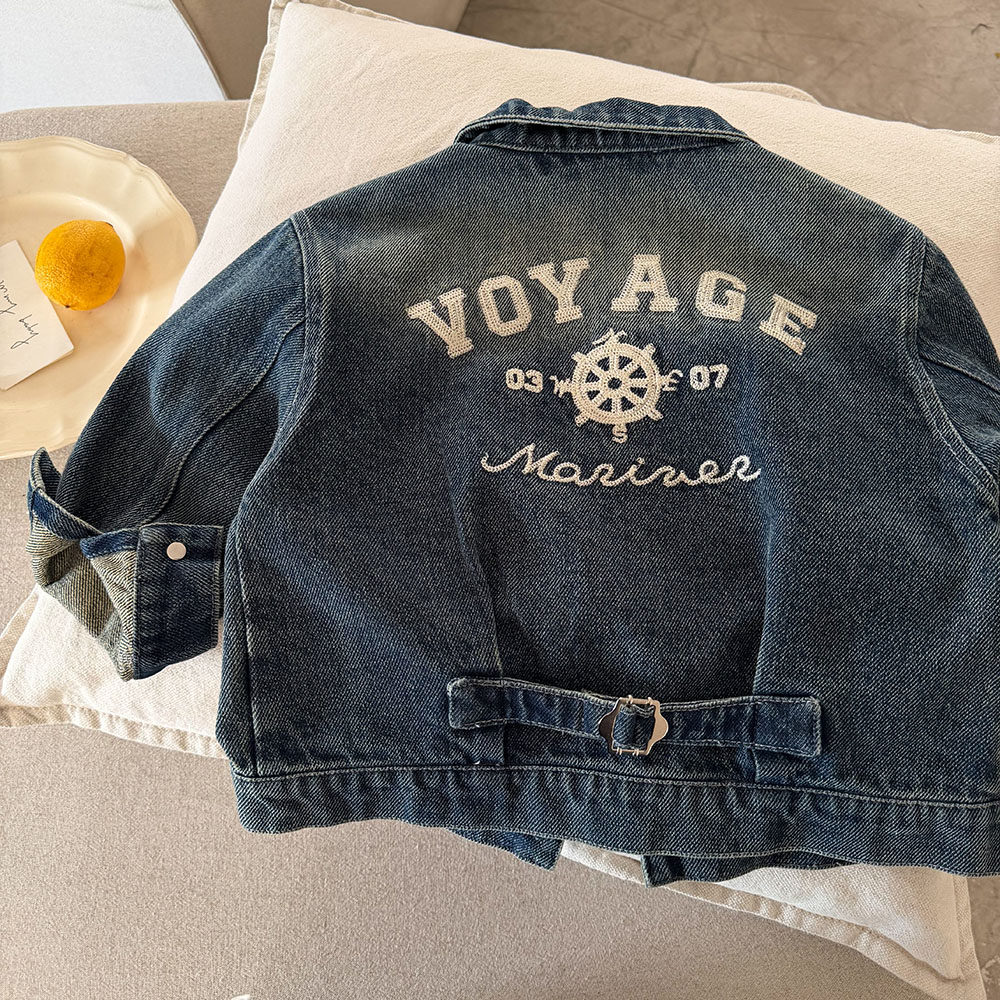 儿童牛仔外套男韩版2026春秋新款小童字母上衣宝宝做旧外套女洋气,童装/婴儿装/亲子装,儿童牛仔外套,淘宝优惠券,粉丝福利购,淘宝优惠卷