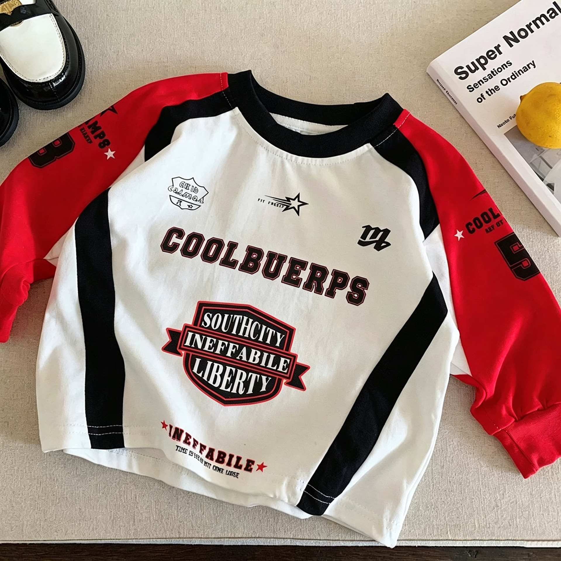 不二妈秋季T恤长袖洋气宽松帅气图片