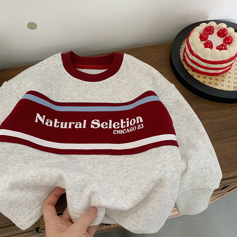 不二妈加绒加厚卫衣冬季字母洋气