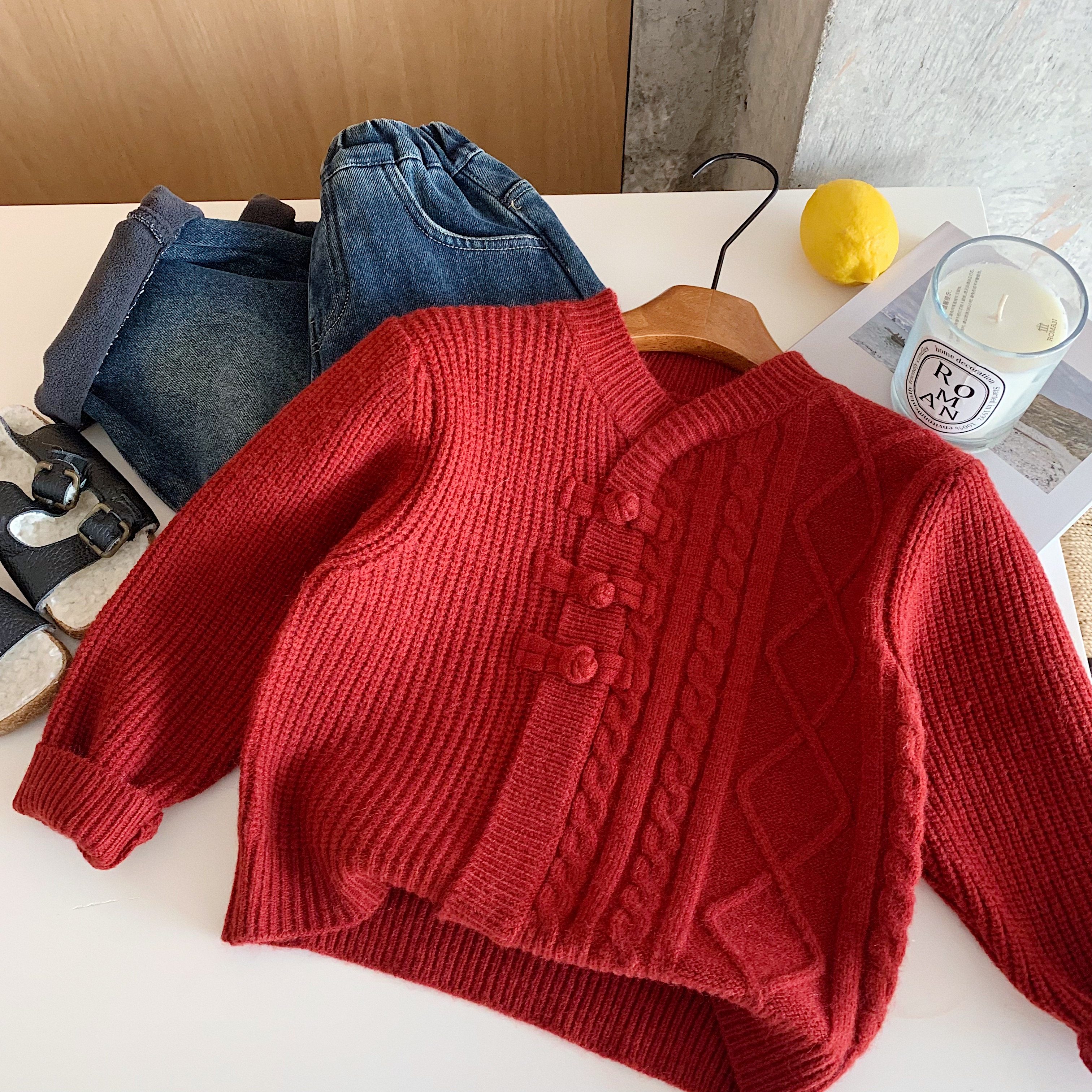 儿童开衫毛衣男女童加厚古风针织衫2025冬新款宝宝红色喜庆拜年服,童装/婴儿装/亲子装,毛衣/针织衫,淘宝优惠券,粉丝福利购,淘宝优惠卷