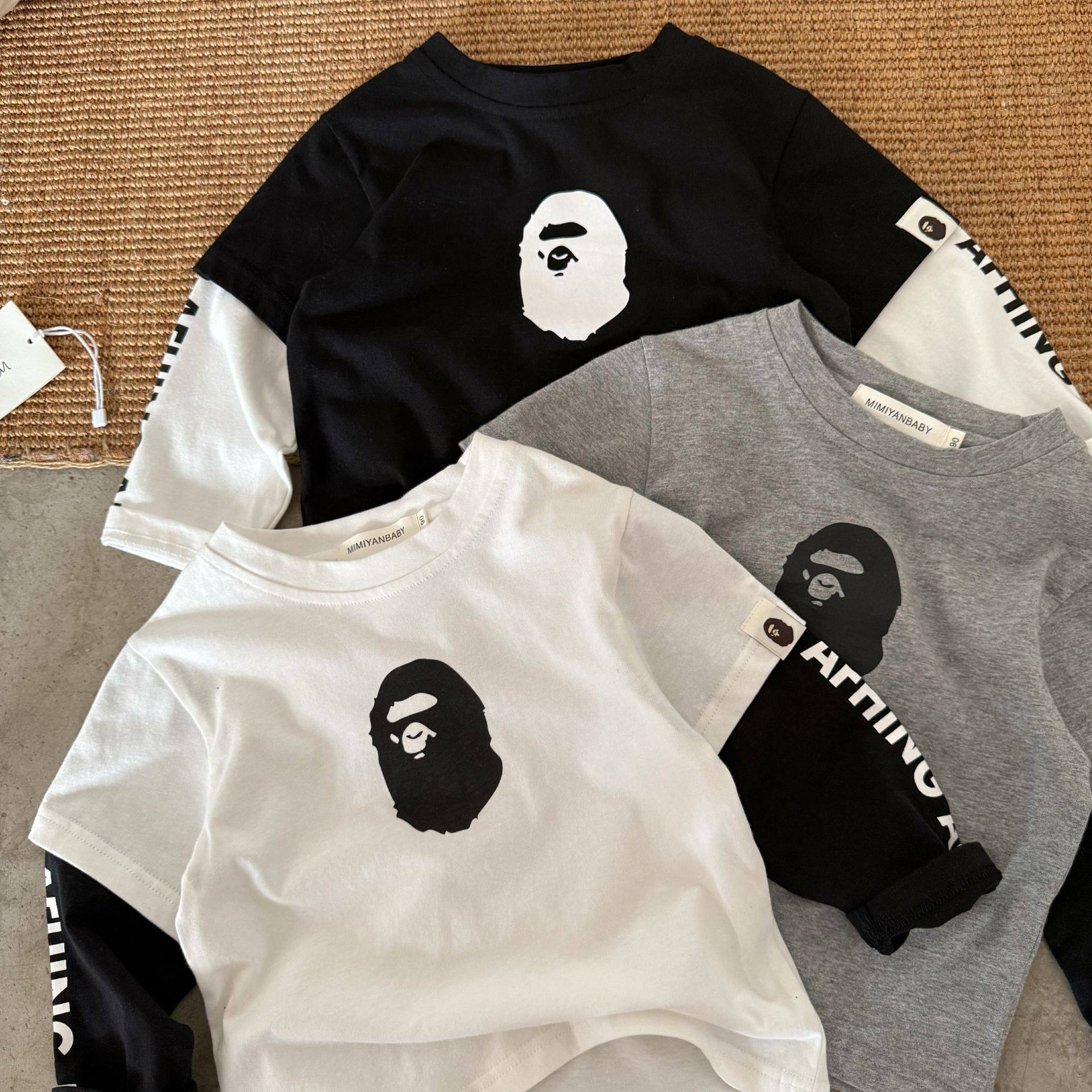 儿童假两件T恤长袖2025秋季新款男童卡通上衣潮牌宝宝打底衫洋气,童装/婴儿装/亲子装,T恤,淘宝优惠券,粉丝福利购,淘宝优惠卷