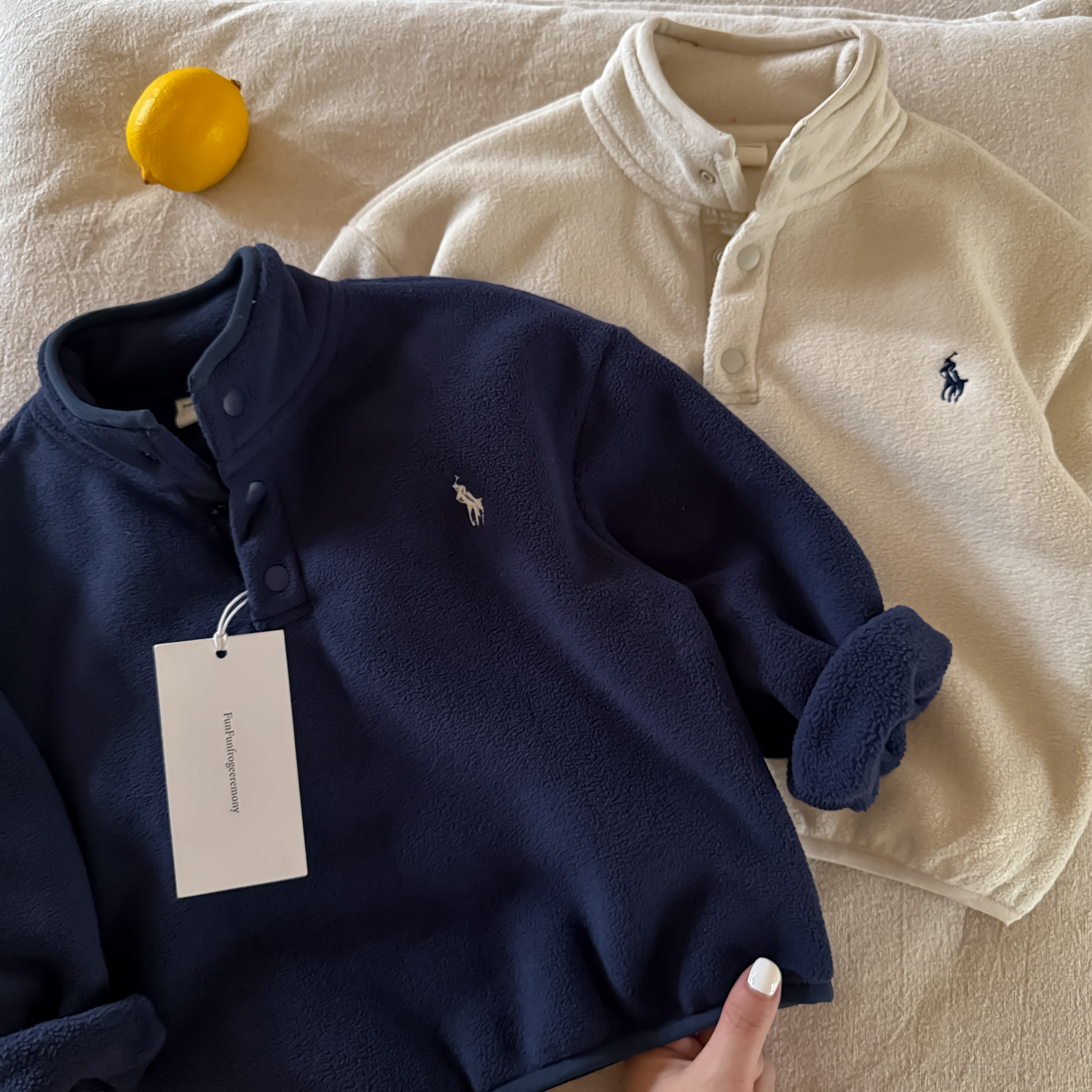 不二妈双面绒POLO衫秋冬潮牌加绒
