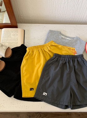 儿童夏季短裤外穿2026新款男女童纯色中裤透气潮宝宝五分裤女薄款
