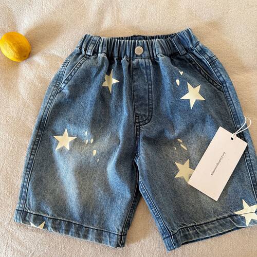 不二妈星星牛仔裤韩版时尚五分裤
