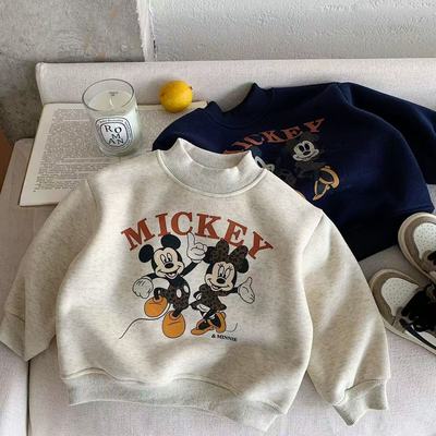 儿童加绒卫衣2025冬款卡通加厚男童女童长袖套头百搭中性风韩版