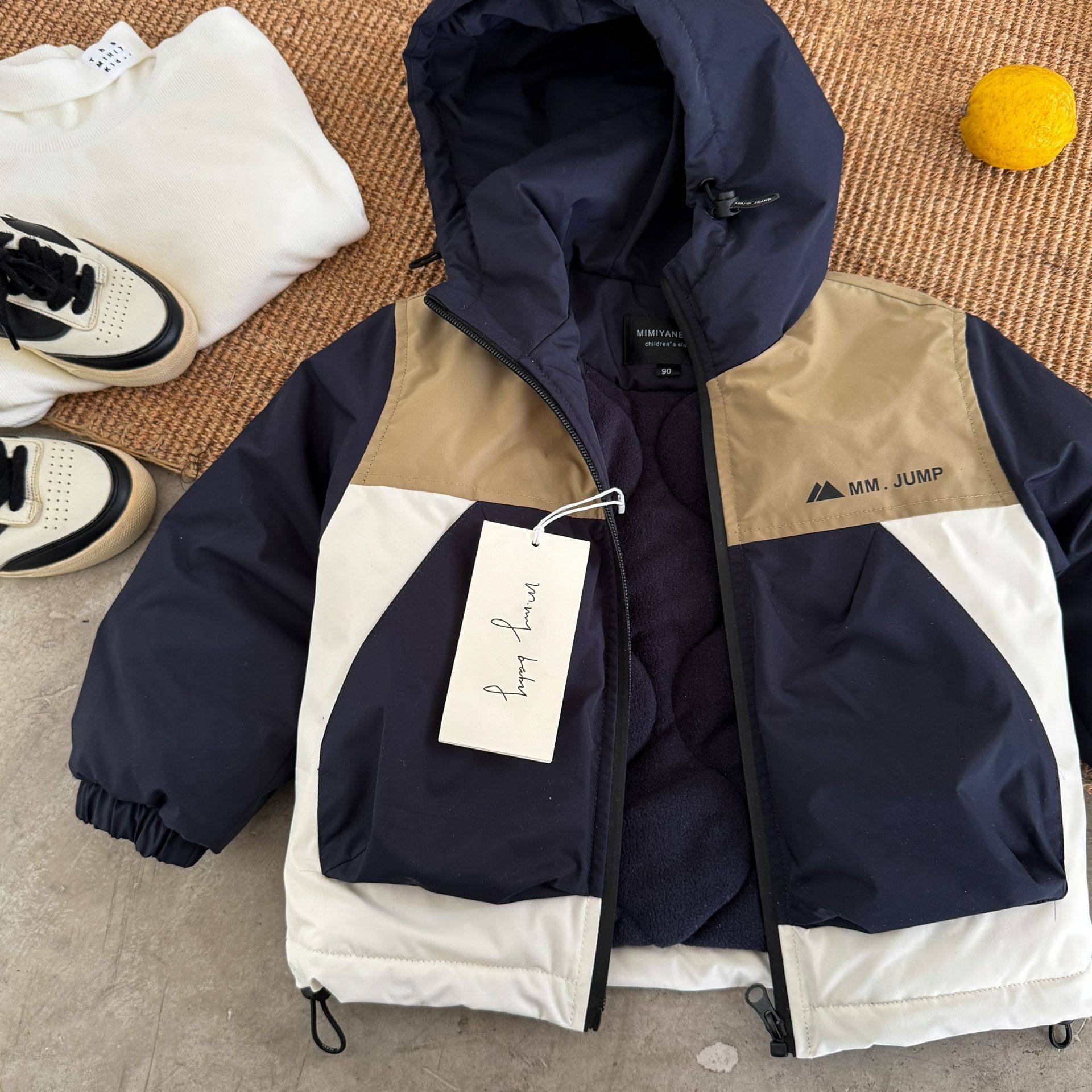 儿童连帽冲锋衣男冬季款小童拼色棉服洋气潮宝宝贴标外套女加厚,童装/婴儿装/亲子装,普通外套,淘宝优惠券,粉丝福利购,淘宝优惠卷