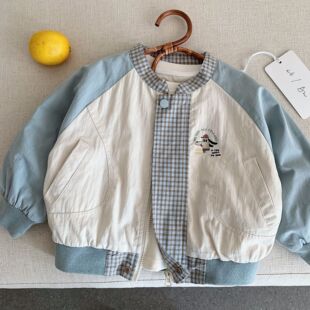 儿童外套男2026新品秋季中小童夹克宝宝卡通印花上衣女棒球服洋气