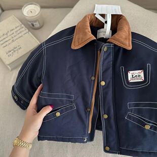 儿童韩版 男童字母棉衣小童明线棉袄潮宝宝夹克女加厚 外套夹棉冬季