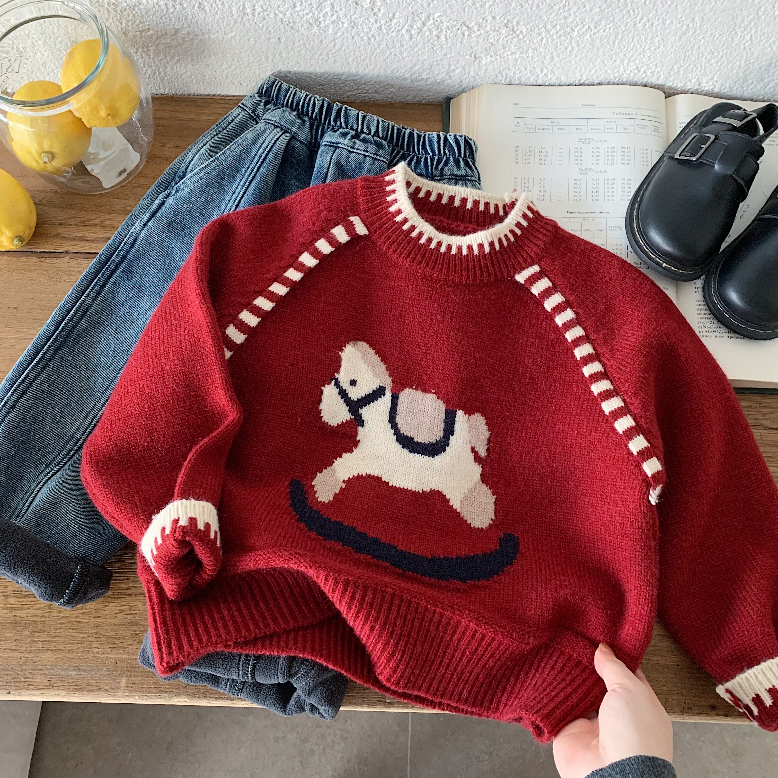 儿童红色毛衣男冬季2025新款小童喜庆针织衫宝宝小马打底衫女过年,童装/婴儿装/亲子装,毛衣/针织衫,淘宝优惠券,粉丝福利购,淘宝优惠卷