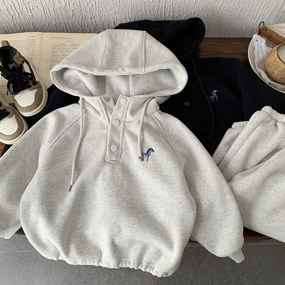 儿童卫衣套装男加绒冬季款小童纯色卫裤洋气宝宝外套两件套女加厚,童装/婴儿装/亲子装,套装,淘宝优惠券,粉丝福利购,淘宝优惠卷