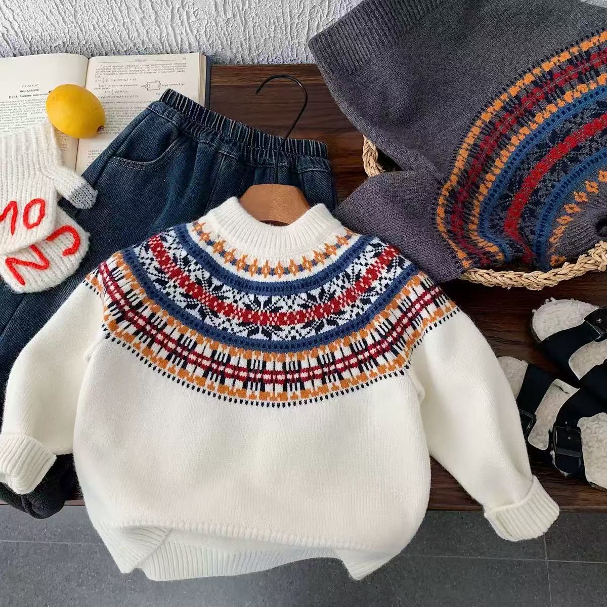 不二妈冬款加厚费尔岛针织衫保暖