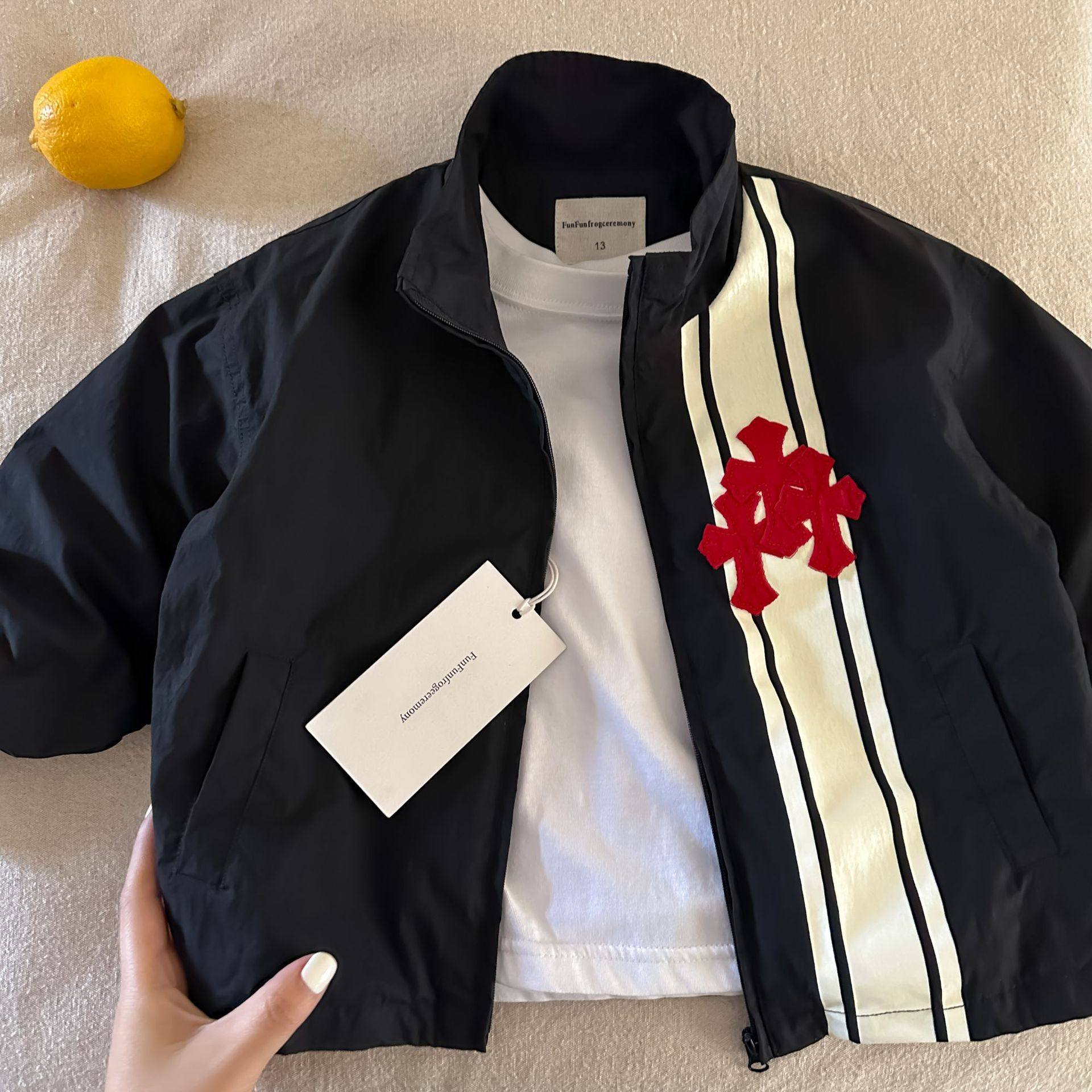 儿童夹克男韩版2026春秋新款小童个性开衫宽松宝宝条纹外套女洋气