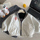 上衣宝宝卡通外套女洋气 男童纯色开衫 儿童夹克双面穿2026春季 新款