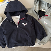 儿童连帽外套男童秋季 中小童tb夹克宝宝帅气冲锋衣女洋气 2025新款